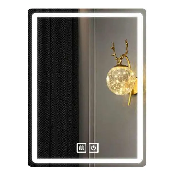 Espejo Segovia Baño Rectangular Luz Led Y Desempañador Acra
