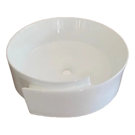 Aq Lavamanos Blanco Brillante Redondo 1371 Sobrepone 43x12cm