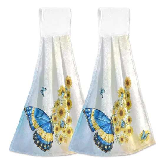 Toalla Cocina Colgante Girasol 2 Pieza  Colorido Mano