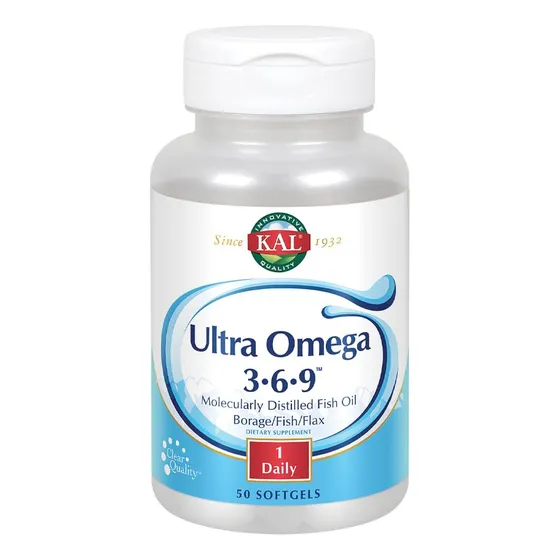 Cápsulas Blandas Kal Ultra Omega 3-6-9 De 1200 Mg, 50 Unidad