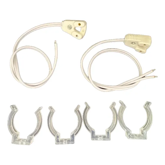 Kit 2 Base Chupon Para Tubo Led T8 Y 4 Clips De Fijacion