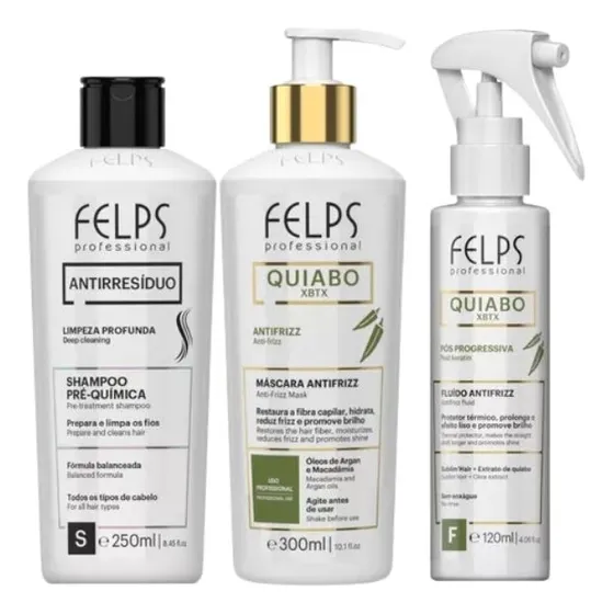 Felps Escova Progressiva De Quiabo +fluido Pós Escova Quiabo