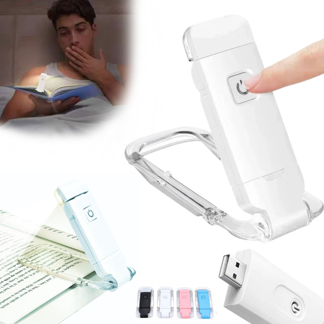 Luz De Leitura Recarregável De Livro Luminária Usb Com Clipe Luz De Leitura Recarregável De Livro Luminária Usb Com Clipe