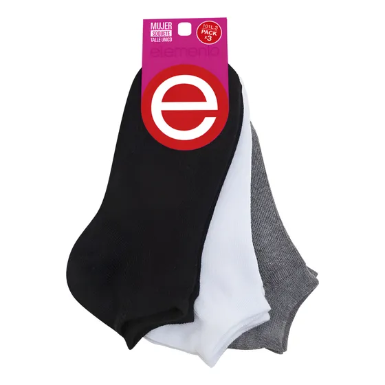 Soquetes Elemento De Mujer Lisos Pack X 3 Pares Art 101.3 L 
