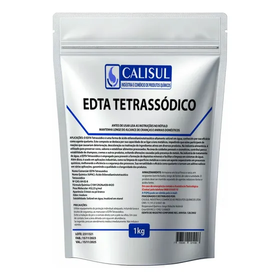 Edta Tetrassódico - Alta Qualidade - 1kg