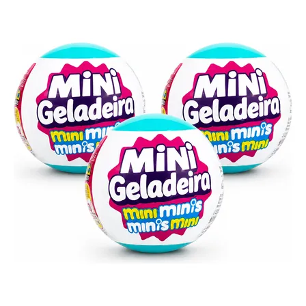 Kit 3 Bolas Surpresa Com Acessórios Mini Minis Geladeira Kit C/ 3