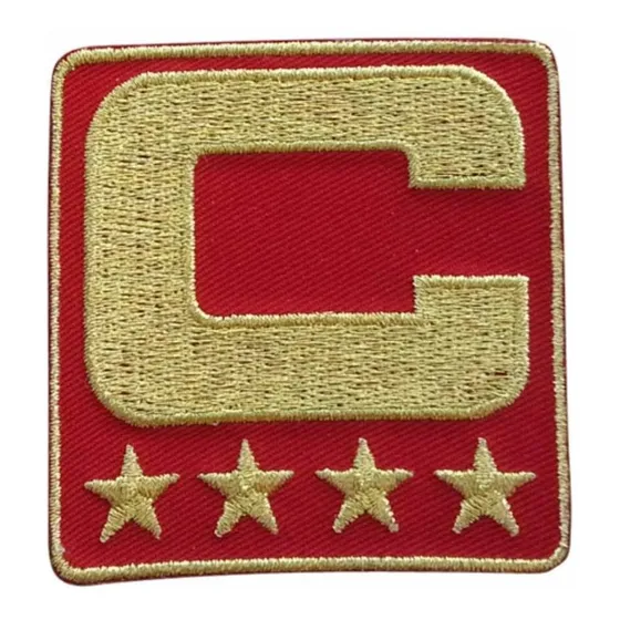Parche Hierro Rojo Todo Dorado Capitan C Para Camiseta San
