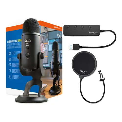 Microfone Usb Logitech Blue Yeti - Blackout Preto | Frete grátis