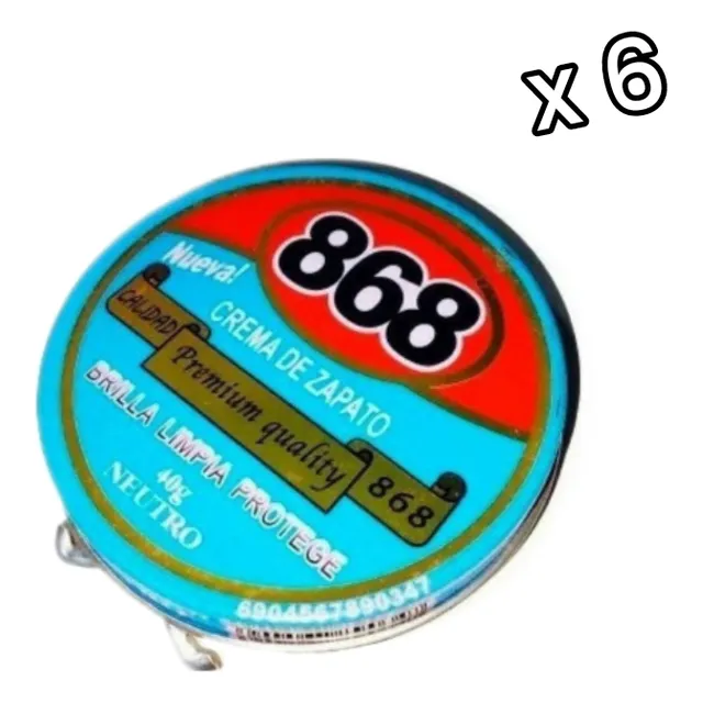 Set D 6 Cremas Neutral Zapatos 868 40gr 1/2 Docena Betún