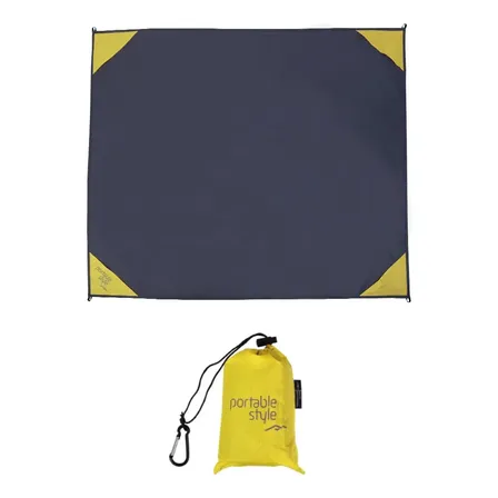 Manta Multifuncional Lona Impermeável Esteira De Camping Cor Amarelo