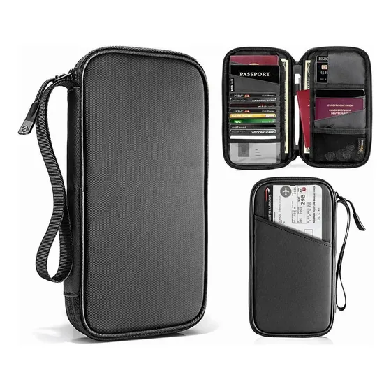 Cartera Porta Funda Pasaporte Documentos Visa Bolsa De Viaje
