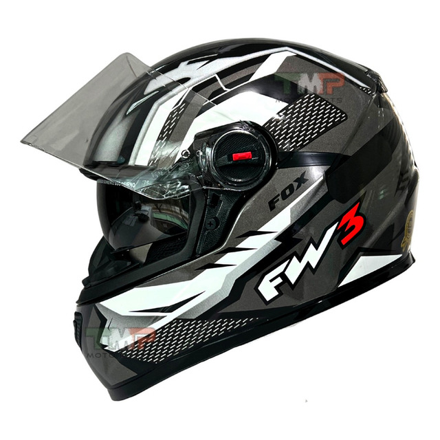 Capacete Para Moto Fw3 Gtx Fox Com Viseira Solar Grafite Brilhante Tamanho 58 Capacete Para Moto Fw3 Gtx Fox Com Viseira Solar Grafite Brilhante Tamanho 58