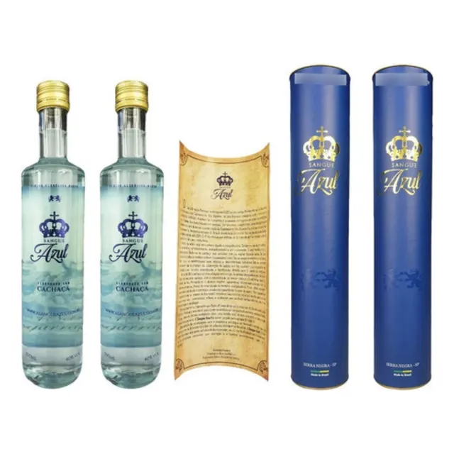 Kit C/ 2 Cachaça Azul Sangue Azul Familia Carra Serra Negra