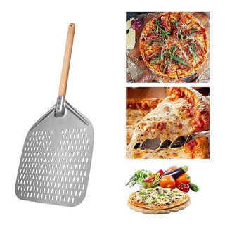 Pala For Pizza Perforada 30cm Aluminio Y Mango De Madera Pala For Pizza Perforada 30cm Aluminio Y Mango De Madera