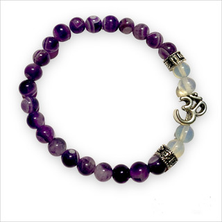 Pulsera De Cuarzo Amatista Om - Espíritu Dharma Pulsera De Cuarzo Amatista Om - Espíritu Dharma