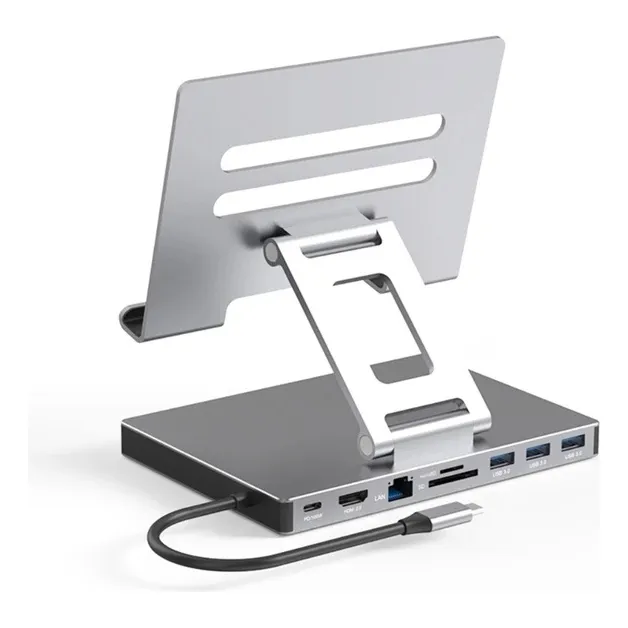 Soporte Para Portátil Usb C Con Hub 9 En 1, Hdmi, 4k, Usb3.0