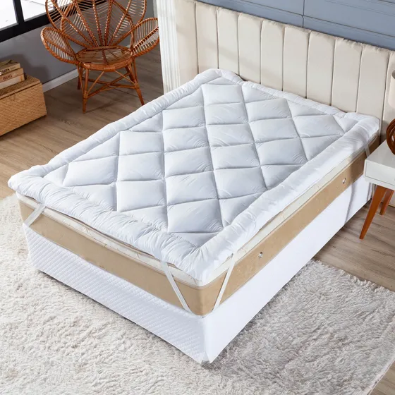 Pillow Top Protetor De Colchão 400 Fios Soft Premium Casal
