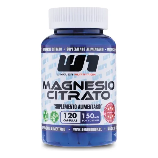 Magnesio Citrato 120 Capsulas - Winkler Nutrition Sabor Sin Sabor