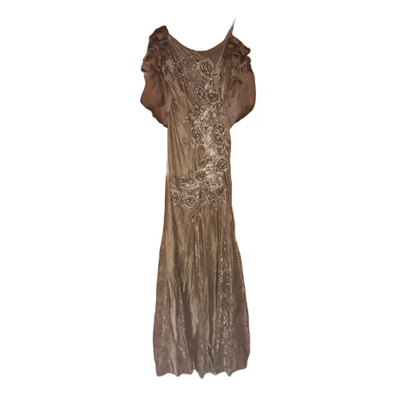 Vestido De Fiesta Importado Bordado En Pedrería