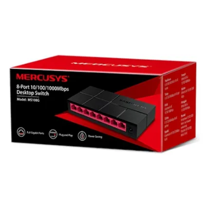 Switch 8 Puertos 10/100/1000mbps Gigabit Mercusys Ms108g