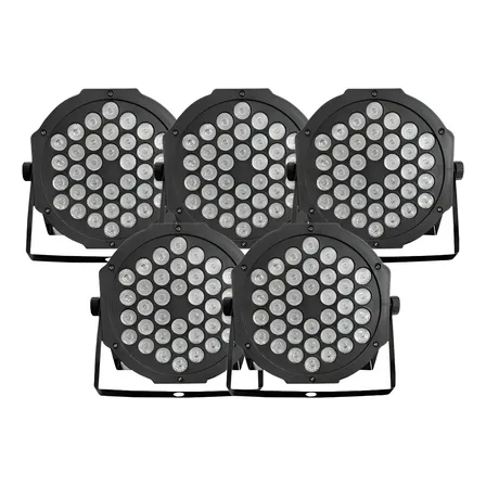 5 Canhão Refletor Led Par 64 Rgbw 36 Leds Dmx Slim Strobo 127/220v
