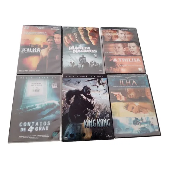 Lote 6 Dvds Contatos De 4º Grau + King Kong Duplo+ A Ilha +3