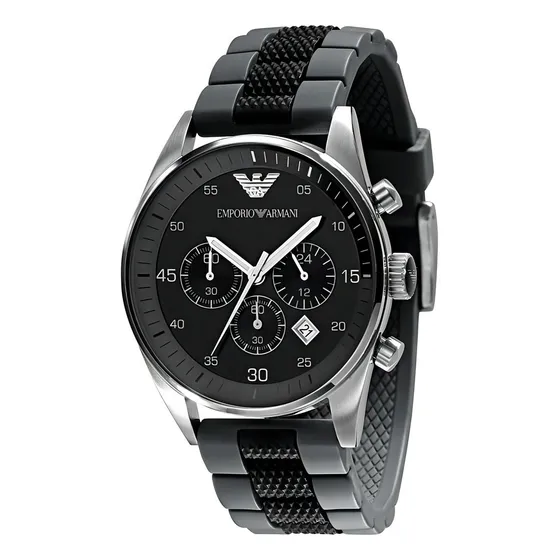Reloj Emporio Armani Ar5866 Black Para Caballero Genuino Color de la correa Negro