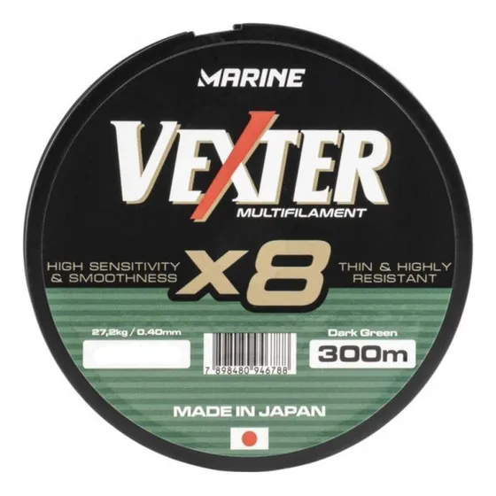 Linha Multifilamento Vexter X8 40lb 15kg 300m 0,29mm Verde