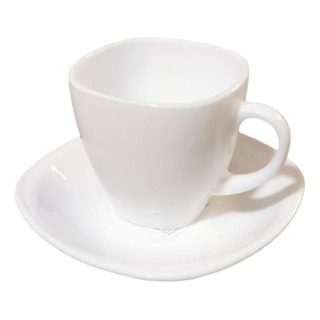 1 Jgo Taza Plato Expresso Té 80ml Y 180ml Cristal Blanco 1 Jgo Taza Plato Expresso Té 80ml Y 180ml Cristal Blanco