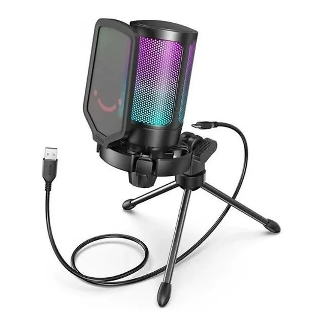 Micrófono Fifine AmpliGame A6V Condensador Cardioide color negro