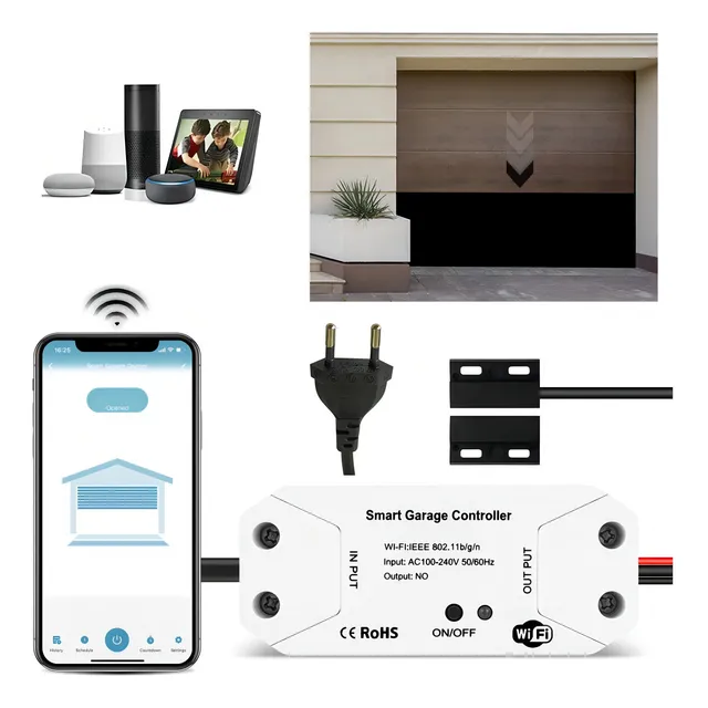 Relé Pulsador Abre Porton Wifi Alexa & Google Home + Imanes