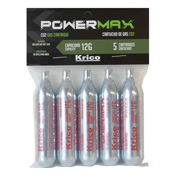Garrafa Cartucho Co2 Pack X 5 Aire Comprimido Pistola Rifle