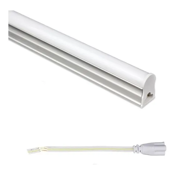 Kit 6 Lampada Led Tubular T5 120cm 4000k Base/calha Completa Luz Branco-neutro 127/220v