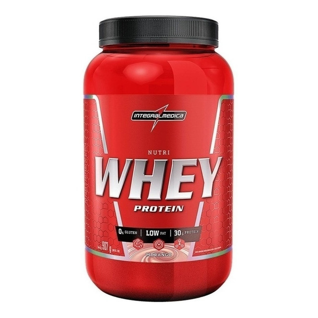 Nutri Whey Protein Morango Pote 900g Integralmédica Nutri Whey Protein Morango Pote 900g Integralmédica