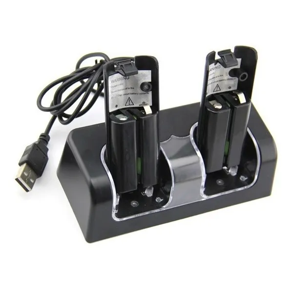Base Cargador Doble Y 2 Baterías Para Nintendo Wii