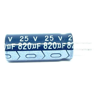Capacitor Eletrolítico 820uf X 25v 105° - Radial Kit 5 Peças Capacitor Eletrolítico 820uf X 25v 105° - Radial Kit 5 Peças