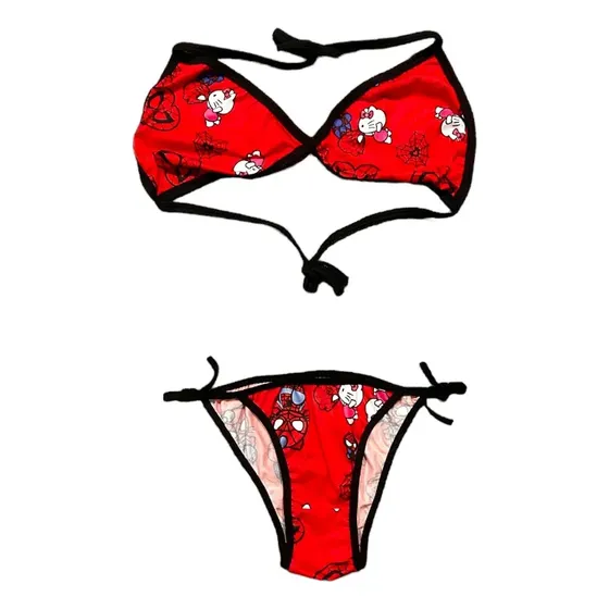 Bikini Sanrio Coordinado Dama Hello Kitty + Spiderman Kuromi