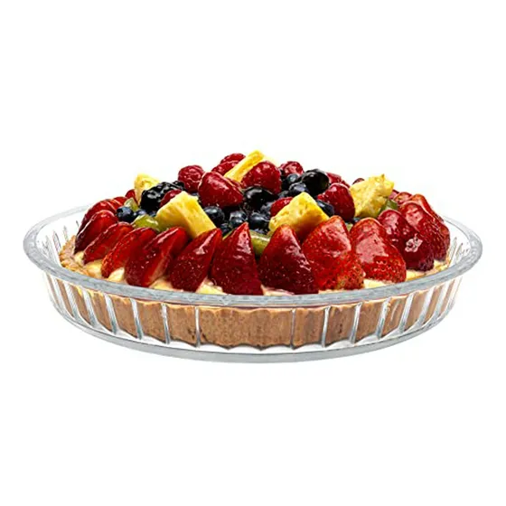 Plato Para Tartas Estriado De Vidrio Transparente Simax, Poc
