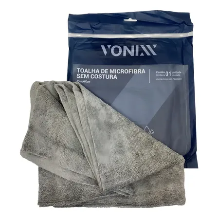 Toalha De Microfibra Sem Costura 350gsm 40x60 Vonixx Cinza