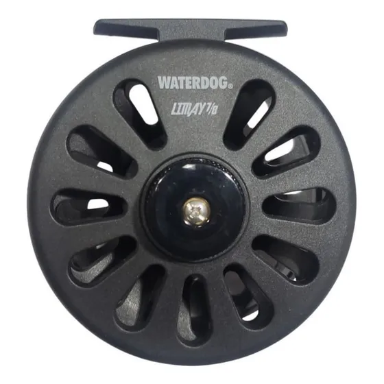 Reel De Mosca Waterdog Limay Linea 5-6 Grafito Carrete Extra Color Negro