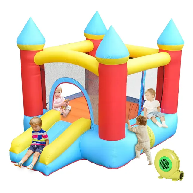 Trampolín Brincolin Infantil Castillo Bomba Inflable Lona De Salto Azul