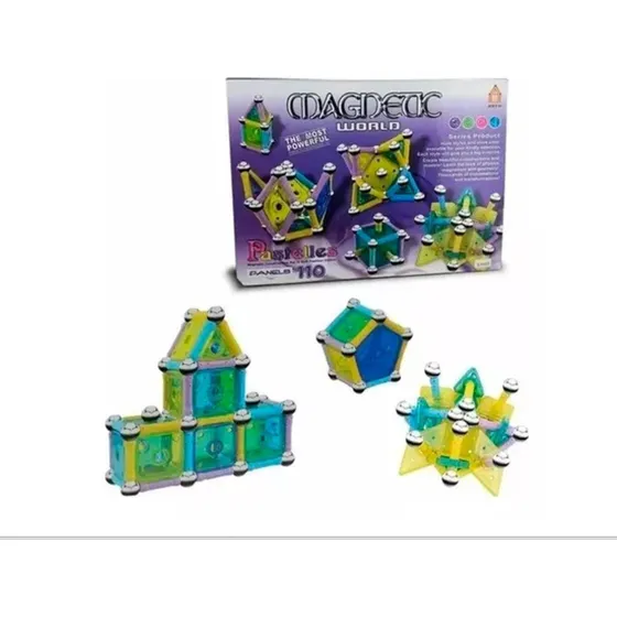 Juego De Construcción Magnética Con Imanes 110 Piezas
