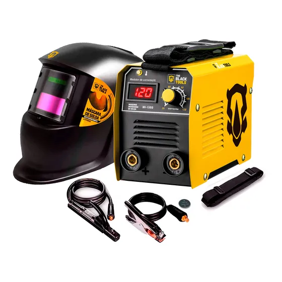 Máquina Inversora De Solda Mini Mma 120a C/ Máscara De Solda