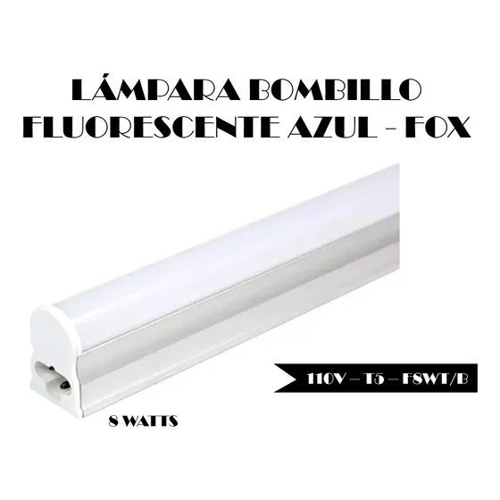 Lámpara Bombillo Fluorescente Azul 8w 110v T5 - Fox