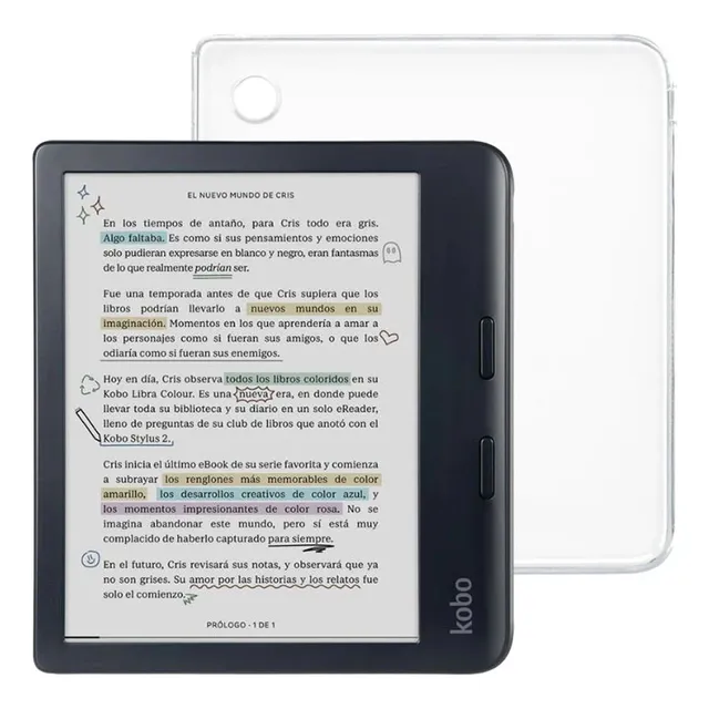 Pack Kobo Libra Colour Hd 7  Negro + Funda Transparente