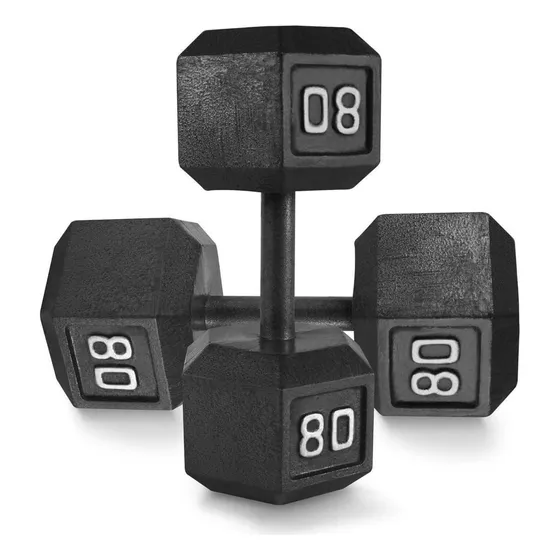 Wf Athletic Cast Iron Solid Hexagon Gray Black Dumbbells