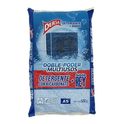 Detergente Dersa As En Polvo 500 Gr Bicarbonato + Jabon Rey