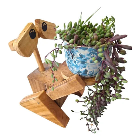 Wall E Porta Macetero Madera Rustico Maceta Planta