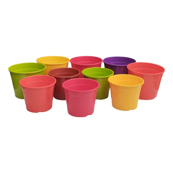 Pack 10 Macetas Rocio Plastico Redondas Numero 12 Y 14