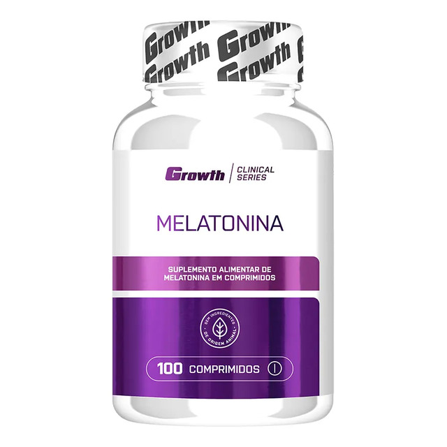 Melatonina (0.21mg) 100 Cáps. Growth Supplements - Sem Sabor Natural Melatonina (0.21mg) 100 Cáps. Growth Supplements - Sem Sabor Natural